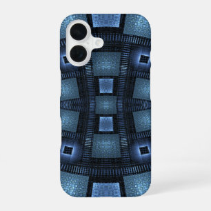 Blauwe Bewegingen Abstract Patroon iPhone 16 Hoesje