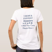 Blauwe bewustmakingslint Oorzaak Aangepaste Shirte T-shirt (Achterkant)