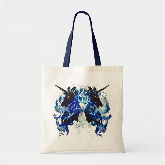 Blauwe bewustzijn met Unicorns Tote Bag (Voorkant)