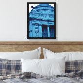 Blauwe bibliotheek canvas afdruk (Insitu (Slaapkamer))