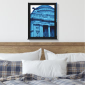 Blauwe bibliotheek canvas afdruk (Insitu (Slaapkamer))