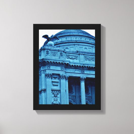 Blauwe bibliotheek canvas afdruk (Voorkant)