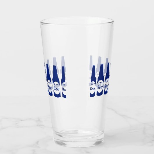 Blauwe bierflessen glas (Links)