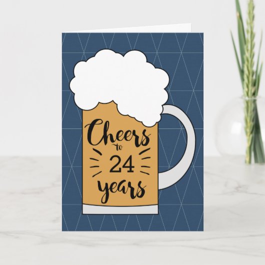 Blauwe bierkaart tot 24 jaar Birthday Card Kaart (Voorkant)