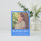 Blauwe Big Brother Foto Zwangerschap Aankondiging (Staand voorkant)