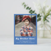 Blauwe Big Brother Foto Zwangerschap Aankondiging (Staand voorkant)