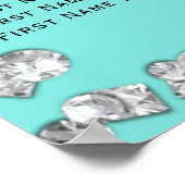 Blauwe Big White Bow Diamonds Glam Seating Poster (Hoek)