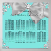 Blauwe Big White Bow Diamonds Glam Seating Poster (Voorkant)