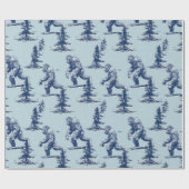 Blauwe Bigfoot in Bos Cadeaupapier (Vlak)