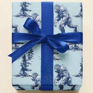 Blauwe Bigfoot in Bos Cadeaupapier