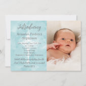 Blauwe Bijbel Verse Cross Baby Jongen Foto Geboort Aankondiging (Voorkant)