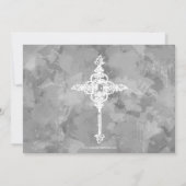 Blauwe Bijbel Verse Cross Baby Jongen Foto Geboort Aankondiging (Achterkant)