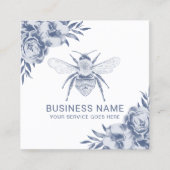 Blauwe Bijen en Bloemen Apiary Beekeeper Vierkante Visitekaartje (Voorkant)