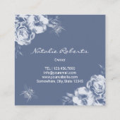 Blauwe Bijen en Bloemen Apiary Beekeeper Vierkante Visitekaartje (Achterkant)