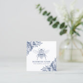 Blauwe Bijen en Bloemen Apiary Beekeeper Vierkante Visitekaartje (Staand voorkant)