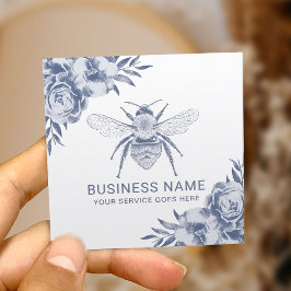 Blauwe Bijen en Bloemen Apiary Beekeeper Vierkante Visitekaartje