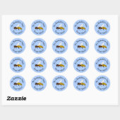 Blauwe bijen grote werkstickers ronde sticker (Vel)