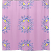 Blauwe bijkantoren van de Canarische vogelpest op  Douchegordijn (Voorkant)