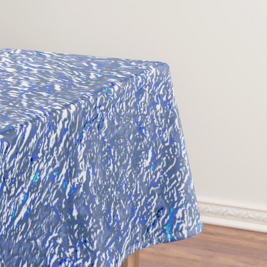 Blauwe bijtende textuur met zilvereffect tafelkleed (Voorbeeld)