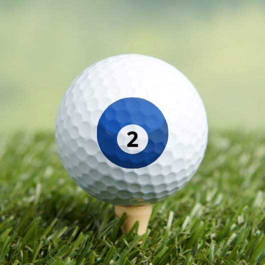 Blauwe biljartbal nummer twee golfballen (Insitu Shirt)