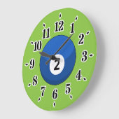 Blauwe biljartbal nummer twee grote klok (Hoek)