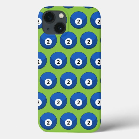 Blauwe biljartbal nummer twee patroon Case-Mate iPhone case (Achterkant)
