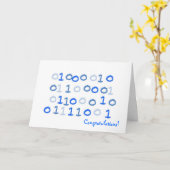 Blauwe binaire nieuwe babykaart kaart (Gele Bloem)