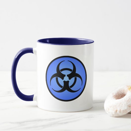 Blauwe biohazard Mok (Met donut)