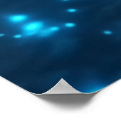 Blauwe bioluminescente strand- en palmbomen poster (Hoek)