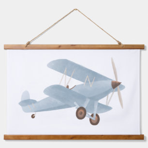 Blauwe Biplane Nursery Decor Hanging Tapestry Hangend Wandkleed