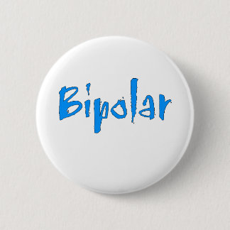 Blauwe bipolaire ronde button 5,7 cm
