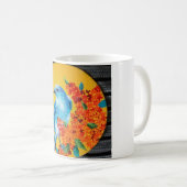 blauwe birdie koffiemok (Voorkant rechts)