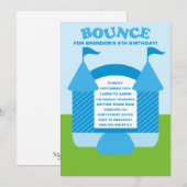 Blauwe Birthday Bouncy House Birthday Party Kaart (Voorkant / Achterkant)
