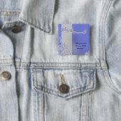 Blauwe bismillah Arabisch kalligrafie Islam moslim Vierkante Button 5,1 Cm (In situ)