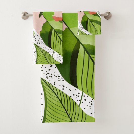 Blauwe bladeren bad handdoek (Insitu)