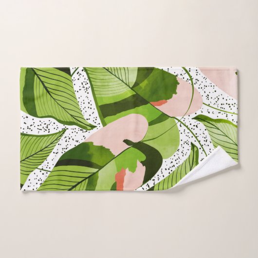 Blauwe bladeren bad handdoek (Handdoek)