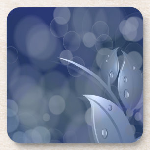 Blauwe Bladeren Bokeh Bier Onderzetter