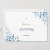 Blauwe bladeren Communitykaart bedankt (Voorkant)