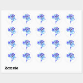 Blauwe bladeren Dogge Ronde Sticker (Vel)