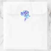 Blauwe bladeren Dogge Ronde Sticker (Tas)