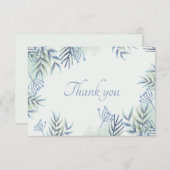 Blauwe bladeren en bessen Hartelijk dank Bedankkaart (Voorkant / Achterkant)