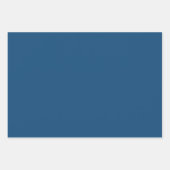 Blauwe bladeren en witte bloemen op donkere achter inpakpapier vel (Voorkant 3)