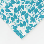 Blauwe bladeren fleece deken (Hoek)