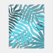 Blauwe Bladeren Fleece Deken (Voorkant)