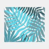 Blauwe Bladeren Fleece Deken (Voorkant (Horizontaal))