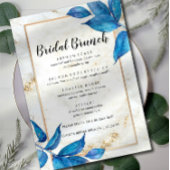 Blauwe bladeren Floral Bridal Brunch Menu