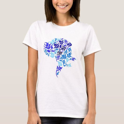 Blauwe bladeren Great Dane T-shirt (Voorkant)