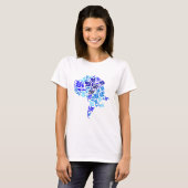 Blauwe bladeren Great Dane T-shirt (Voorkant volledig)
