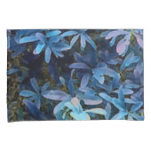 Blauwe Bladeren Impressie Kussensloop (Voorkant-Rechts)