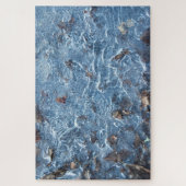 Blauwe bladeren in ijs legpuzzel (Verticaal)